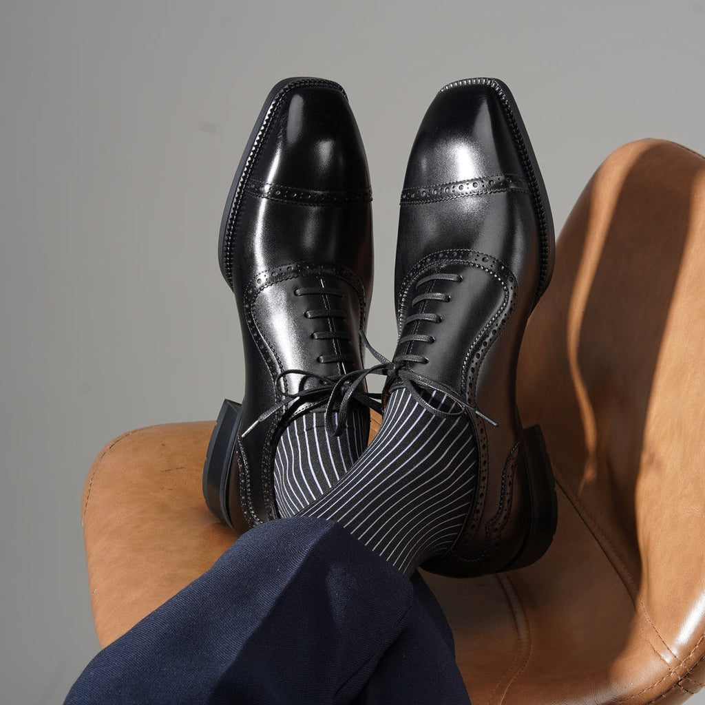 Full-Grain Leather Cap-Toe Shoe