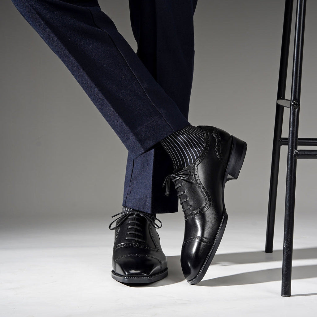 Full-Grain Leather Cap-Toe Shoe