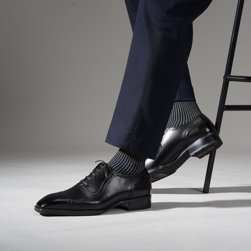 Full-Grain Leather Cap-Toe Shoe