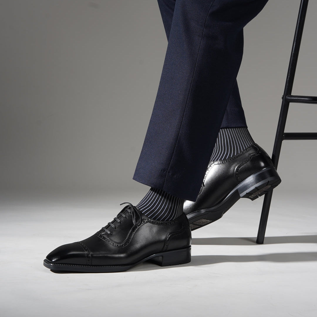 Full-Grain Leather Cap-Toe Shoe