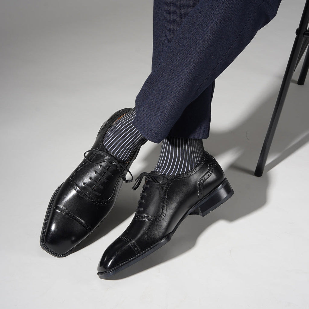Full-Grain Leather Cap-Toe Shoe