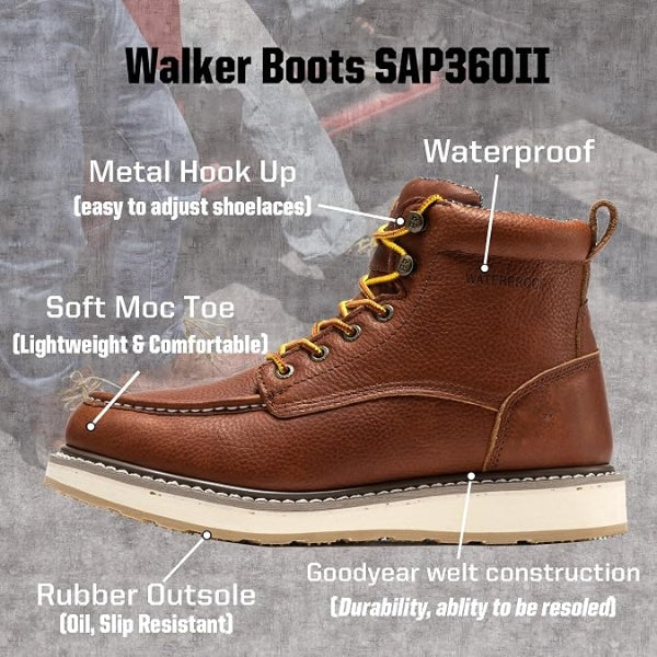 6-Inch Waterproof Wedge Work Boot